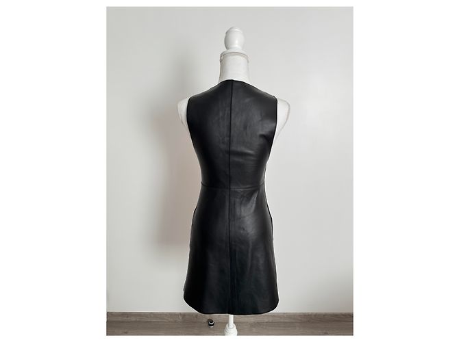 Schwarzes Lederkleid von Maje Größe 36 - Ansicht 3
