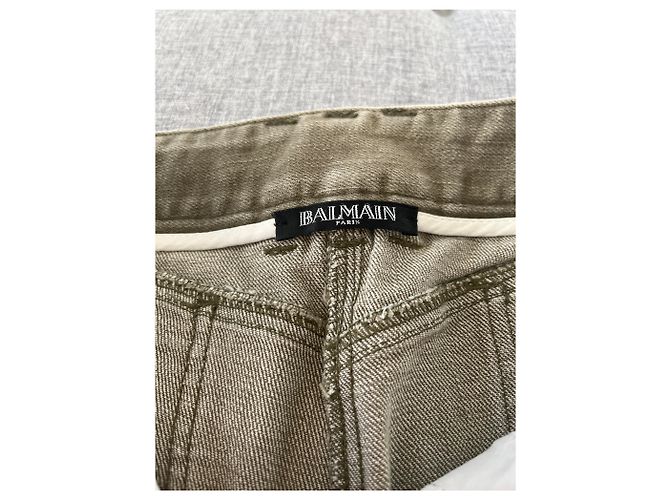 Grüne Jeans Mit Abgenutztem/Riss-Effekt – Balmain – Größe 40 - Ansicht 3