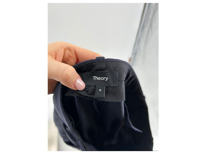 Theory Pantalones Trousers T.US 8 de lana Azul marino - vista 3