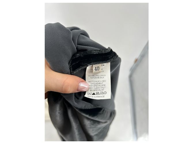 Vestidos LANVIN T.FR 40 Seda Gris antracita - vista 6