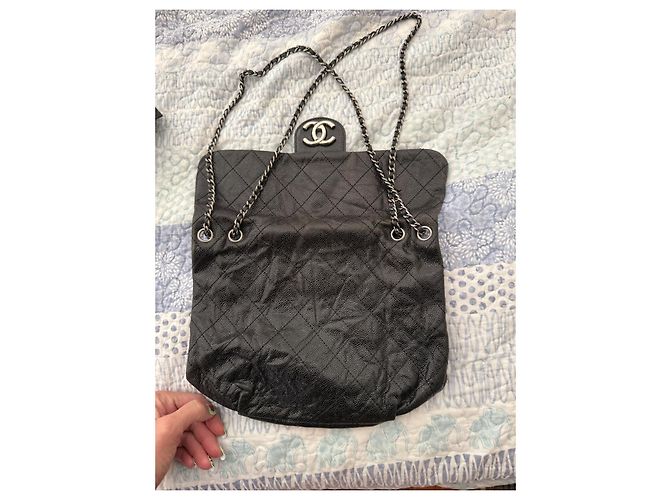 Borsa Chanel in pelle nera Nero - vista 5