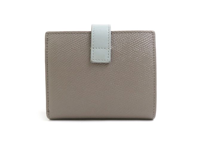 Céline Billetera de cuero plegable Celine Castaño Azul Gris - vista 2