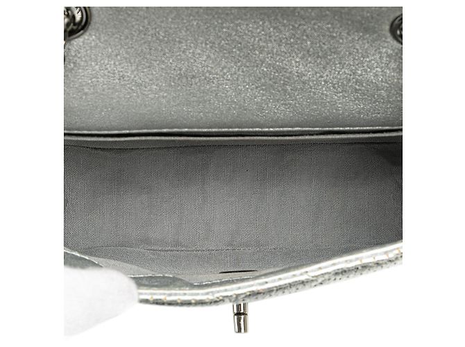 Chanel Mini perforato in agnello argento Punch Flap - vista 4