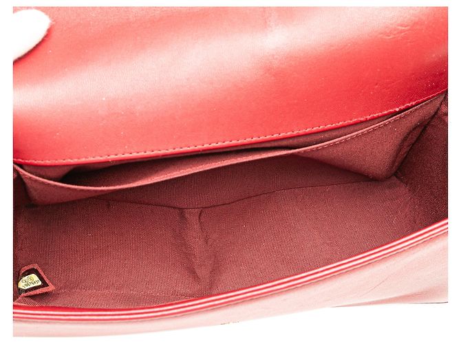 Le Boy Chanel Red Old Medium Quilted Lambskin Boy Flap - vista 4