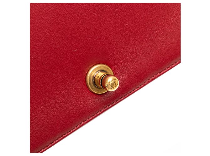 Le Boy Chanel Red Old Medium Quilted Lambskin Boy Flap - vista 7