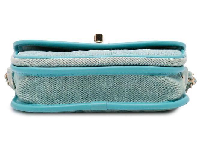 Chanel Blu Mini CC Borsa Messenger in Denim Trapuntato - vista 3