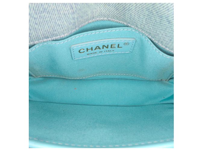 Chanel Blu Mini CC Borsa Messenger in Denim Trapuntato - vista 4