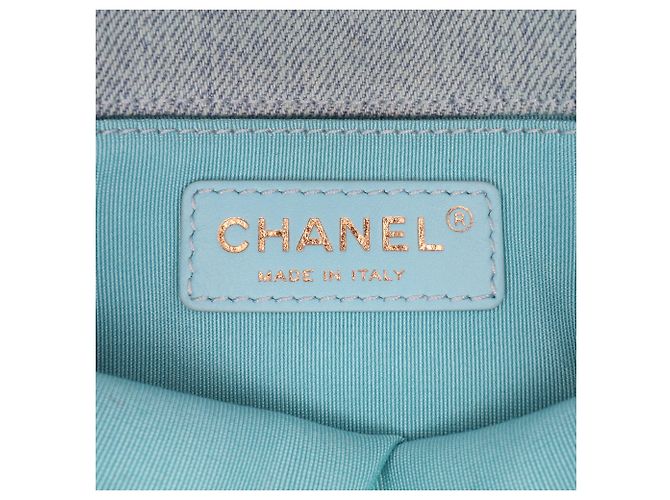 Chanel Blu Mini CC Borsa Messenger in Denim Trapuntato - vista 5