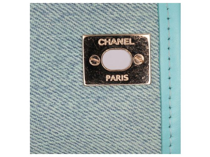 Chanel Blu Mini CC Borsa Messenger in Denim Trapuntato - vista 8