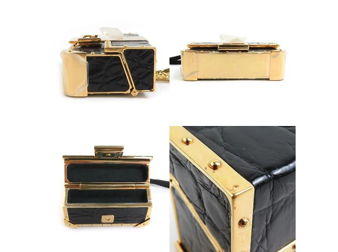 Fendi Tech Ledger Nano X Baguette Geldbörse Schwarz Golden - Ansicht 4