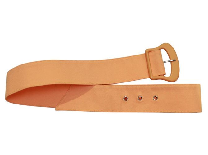 Vestido envelope com cinto de viscose laranja Thierry Mugler - vista 11