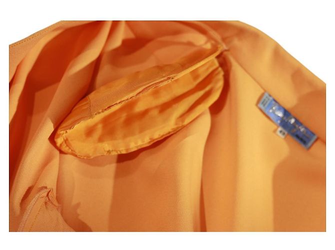 Vestido envelope com cinto de viscose laranja Thierry Mugler - vista 5