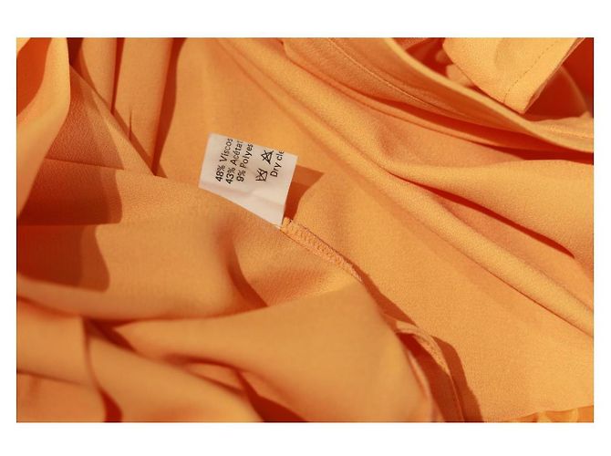 Vestido envelope com cinto de viscose laranja Thierry Mugler - vista 6