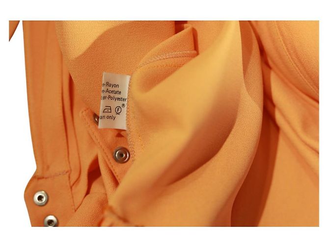 Vestido envelope com cinto de viscose laranja Thierry Mugler - vista 7