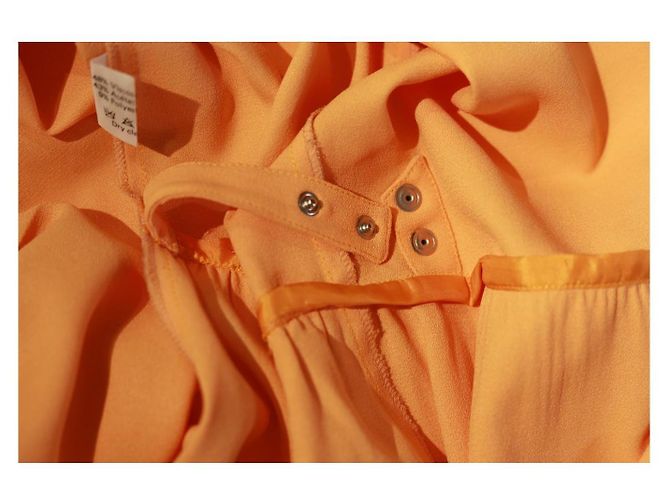 Vestido envelope com cinto de viscose laranja Thierry Mugler - vista 8