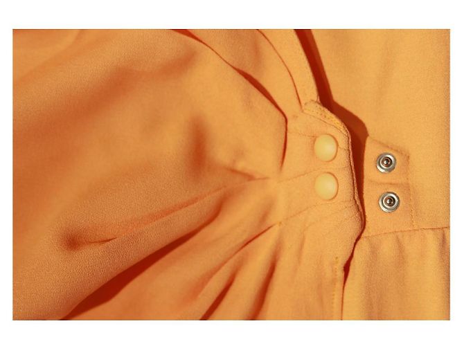 Vestido envelope com cinto de viscose laranja Thierry Mugler - vista 9