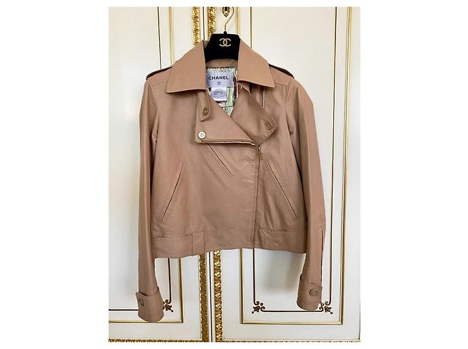 Chanel Giacca in pelle beige 34 FR 12K$ Parigi / Dubai - vista 3