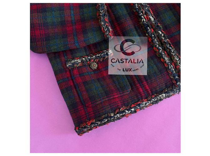 Chanel Paris / Edinburgh Iconic Red Tartan Jacket 52 FR Multiple colors - view 10