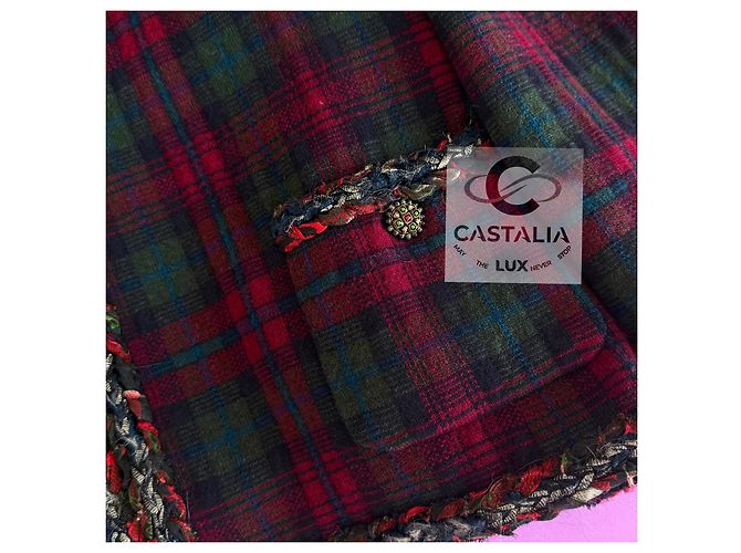 Chanel Paris / Edinburgh Iconic Red Tartan Jacket 52 FR Multiple colors - view 8