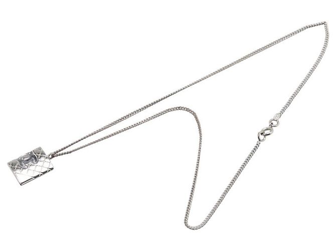 Collana pendente Chanel Matelassé Coco Mark Cambon Argento - vista 4
