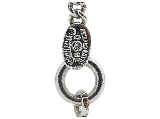 Collana pendente Chanel Matelassé Coco Mark Cambon Argento - vista 7