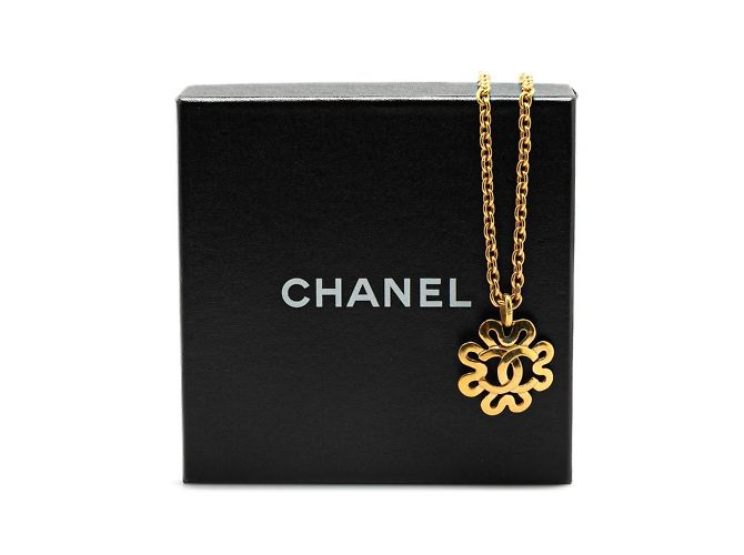 Chanel Coco Mark Gold Plated Necklace Golden - view 4