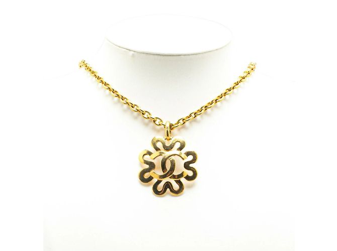 Chanel Coco Mark Gold Plated Necklace Golden - view 5