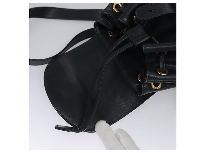 Zaino in pelle Gucci Bamboo Nero Oro 003 3444 0030 Auth nb256 - vista 10