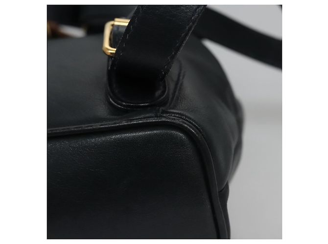 Zaino in pelle Gucci Bamboo Nero Oro 003 3444 0030 Auth nb256 - vista 18