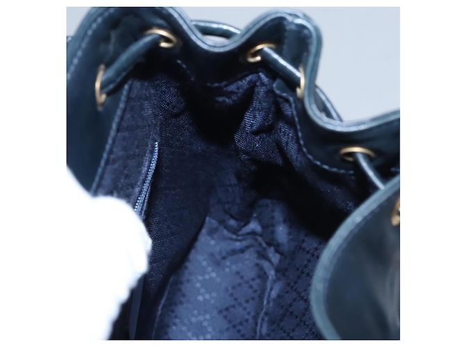 Zaino in pelle Gucci Bamboo Nero Oro 003 3444 0030 Auth nb256 - vista 25