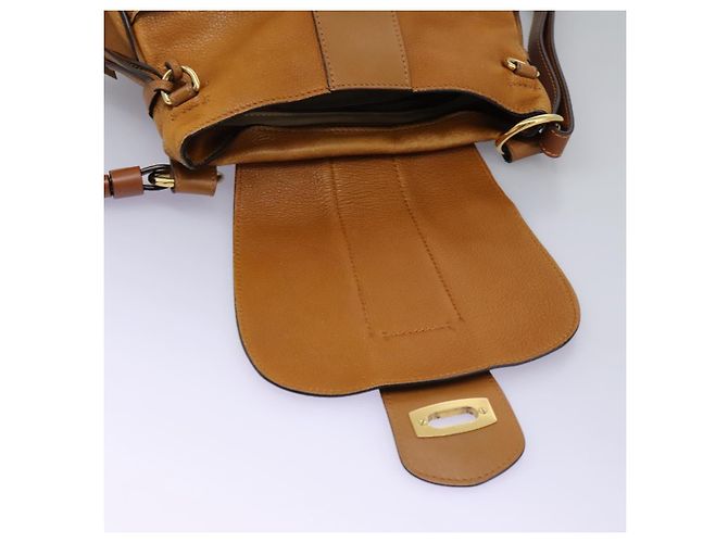 Chloé Borsa a Spalla Chloe Lexa in Pelle Marrone Oro Auth EC560 - vista 10