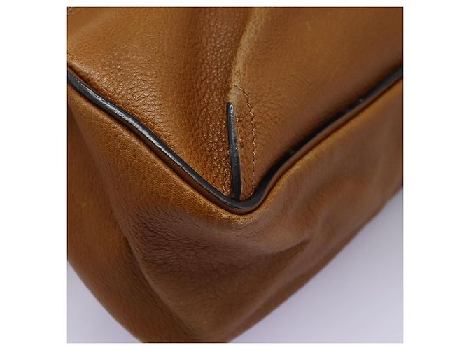 Chloé Borsa a Spalla Chloe Lexa in Pelle Marrone Oro Auth EC560 - vista 15