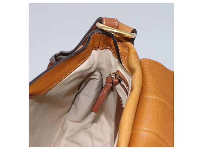 Chloé Borsa a Spalla Chloe Lexa in Pelle Marrone Oro Auth EC560 - vista 19