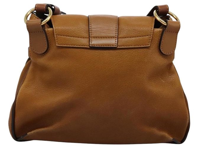 Chloé Borsa a Spalla Chloe Lexa in Pelle Marrone Oro Auth EC560 - vista 2