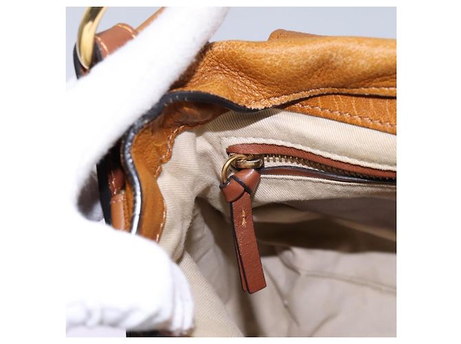Chloé Borsa a Spalla Chloe Lexa in Pelle Marrone Oro Auth EC560 - vista 21