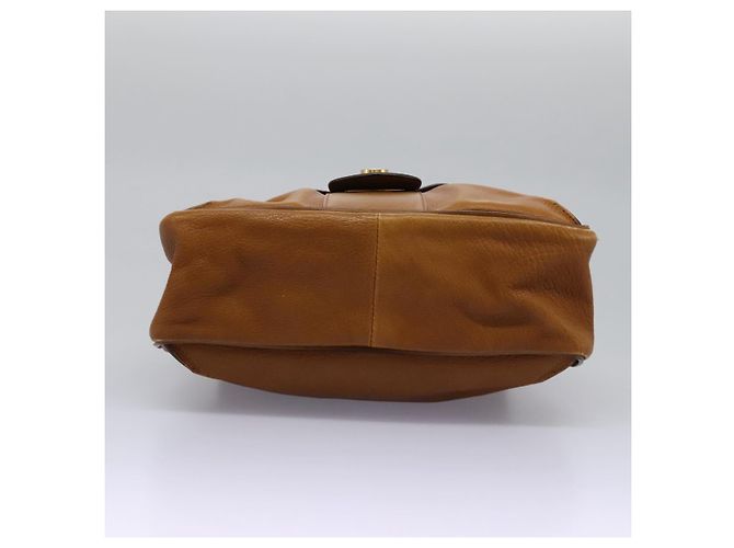 Chloé Borsa a Spalla Chloe Lexa in Pelle Marrone Oro Auth EC560 - vista 5