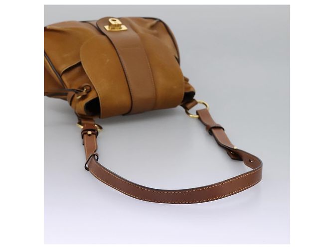 Chloé Borsa a Spalla Chloe Lexa in Pelle Marrone Oro Auth EC560 - vista 7