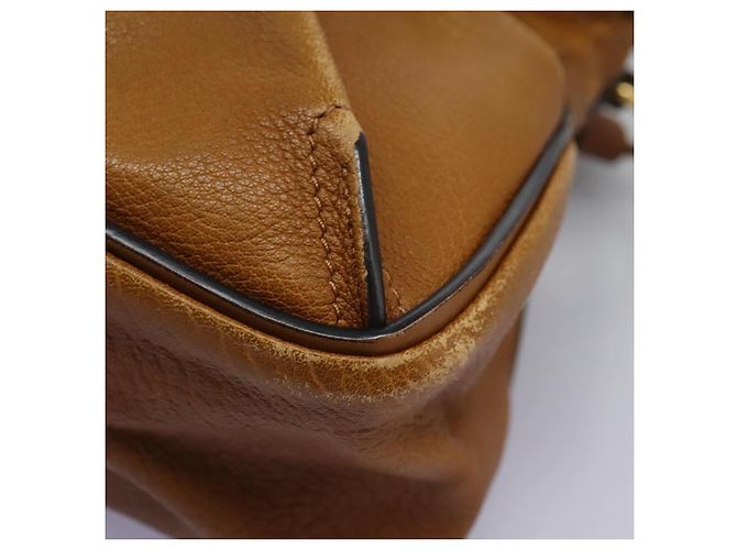 Chloé Borsa a Spalla Chloe Lexa in Pelle Marrone Oro Auth EC560 - vista 9