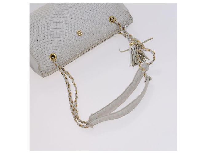 Borsa Boston a spalla in pelle BALLY INTRECCIATO 3 pezzi nero bianco Auth bs23216 - vista 13