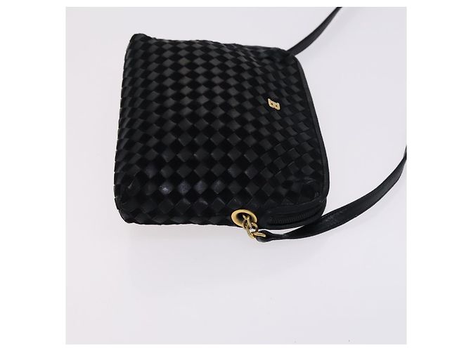 Borsa Boston a spalla in pelle BALLY INTRECCIATO 3 pezzi nero bianco Auth bs23216 - vista 21