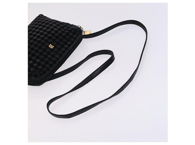 Borsa Boston a spalla in pelle BALLY INTRECCIATO 3 pezzi nero bianco Auth bs23216 - vista 22