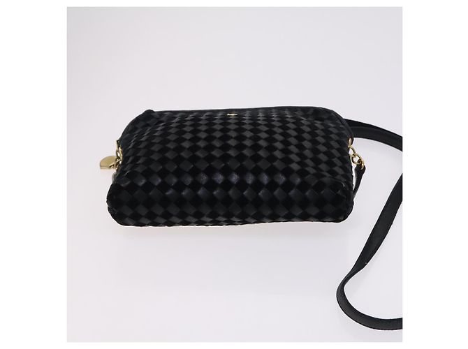 Borsa Boston a spalla in pelle BALLY INTRECCIATO 3 pezzi nero bianco Auth bs23216 - vista 24