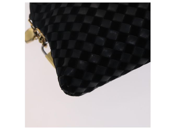 Borsa Boston a spalla in pelle BALLY INTRECCIATO 3 pezzi nero bianco Auth bs23216 - vista 25
