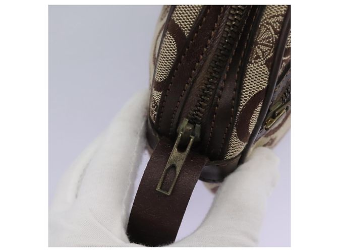 Céline Borsa a spalla CELINE C Sulky in tela e pelle beige marrone Auth EC715 - vista 11