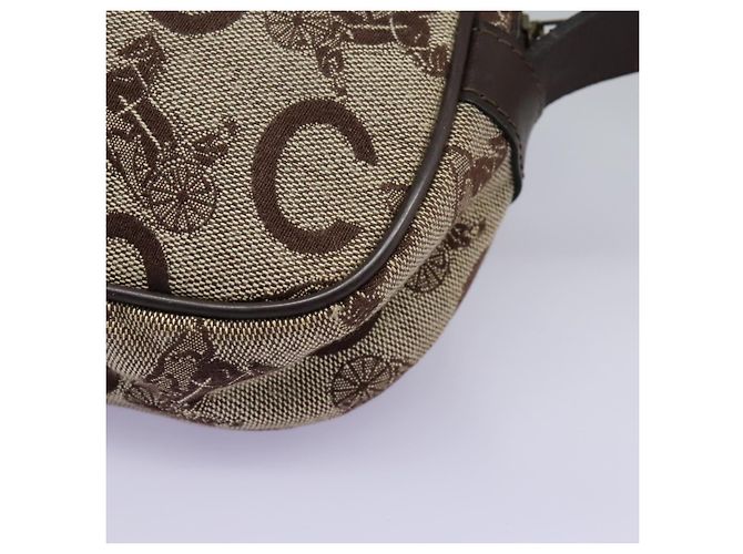 Céline Borsa a spalla CELINE C Sulky in tela e pelle beige marrone Auth EC715 - vista 16