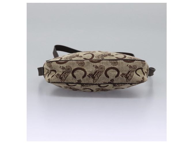 Céline Borsa a spalla CELINE C Sulky in tela e pelle beige marrone Auth EC715 - vista 5