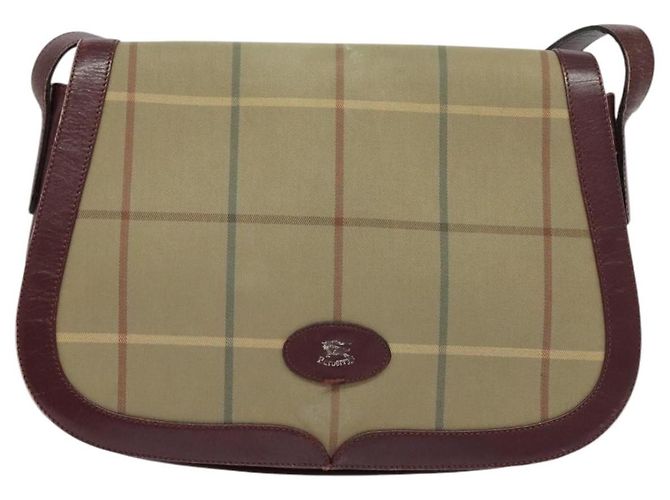 Autre Marque Borsa a Spalla Burberrys Nova Check in Tela Beige Oro Auth th5781 D'oro - vista 13