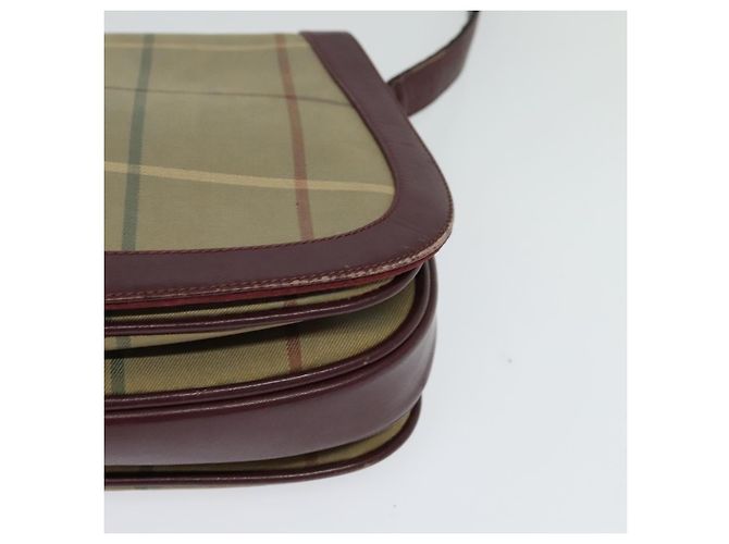 Autre Marque Borsa a Spalla Burberrys Nova Check in Tela Beige Oro Auth th5781 D'oro - vista 14