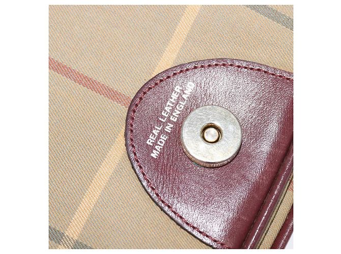 Autre Marque Borsa a Spalla Burberrys Nova Check in Tela Beige Oro Auth th5781 D'oro - vista 17