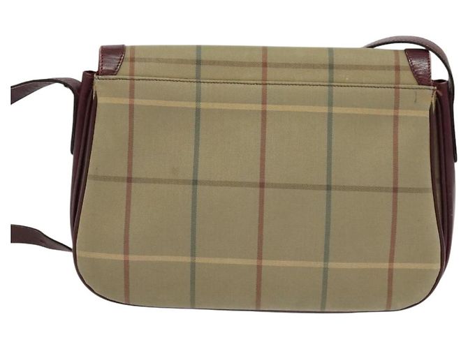 Autre Marque Borsa a Spalla Burberrys Nova Check in Tela Beige Oro Auth th5781 D'oro - vista 2